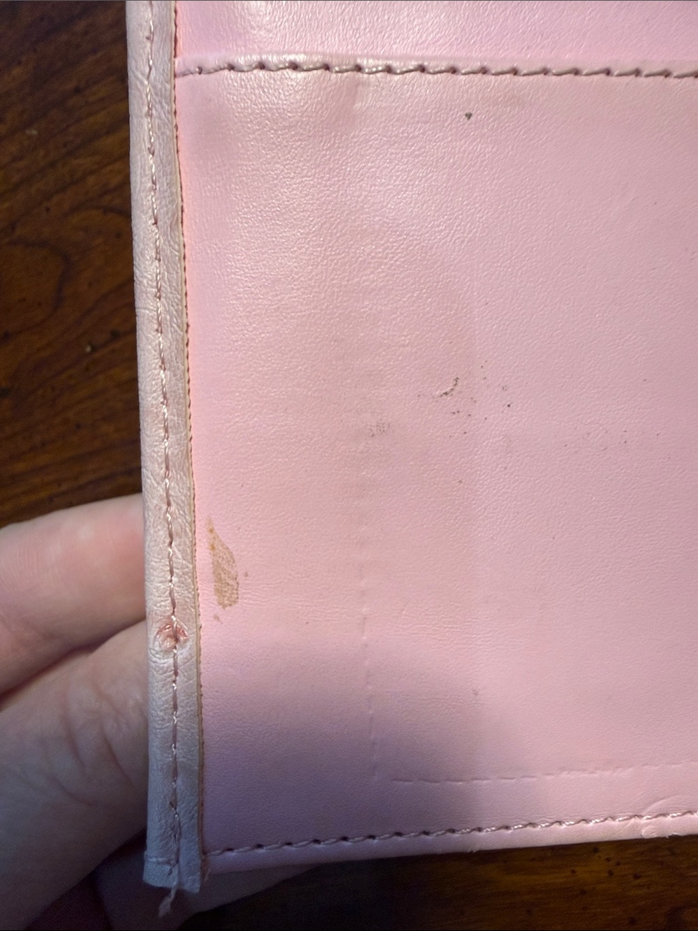 Prada Beige Ostrich-Embossed Leather Fold Wallet with Logo Plaque - Picture 5 of 5